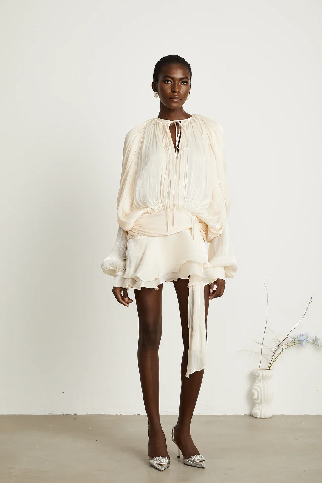 Luxe Pleat Mini Dress