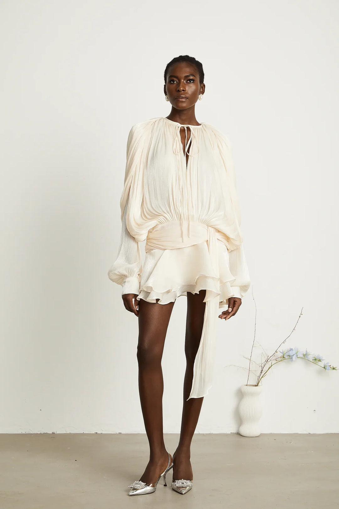 Luxe Pleat Mini Dress