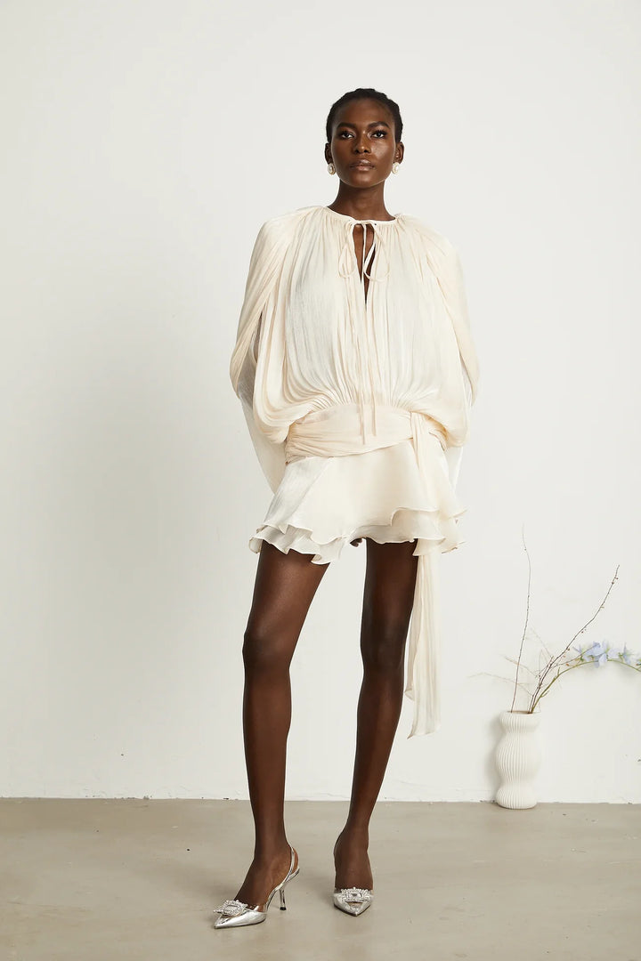 Luxe Pleat Mini Dress