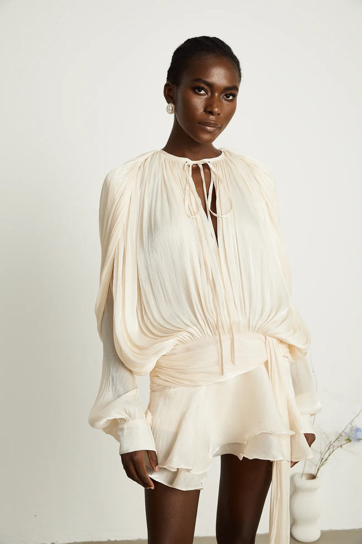 Luxe Pleat Mini Dress
