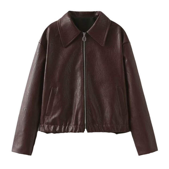 SleekEdge Leather Coat