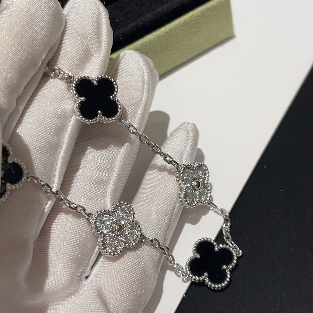 Black Silver Lindsay Diamanté Bracelet