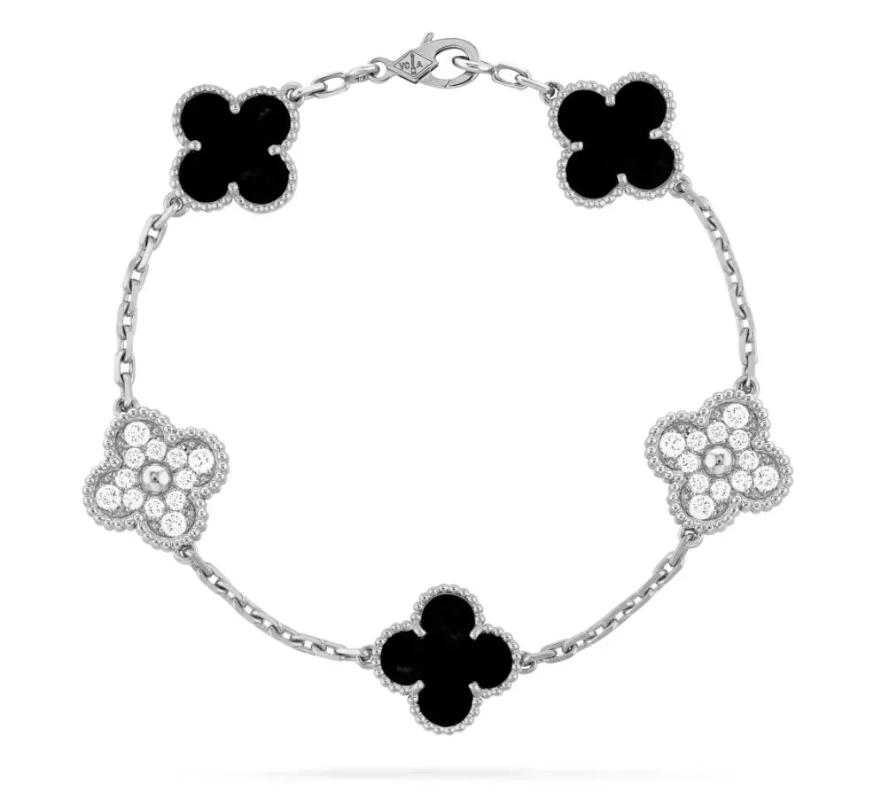 Black Silver Lindsay Diamanté Bracelet