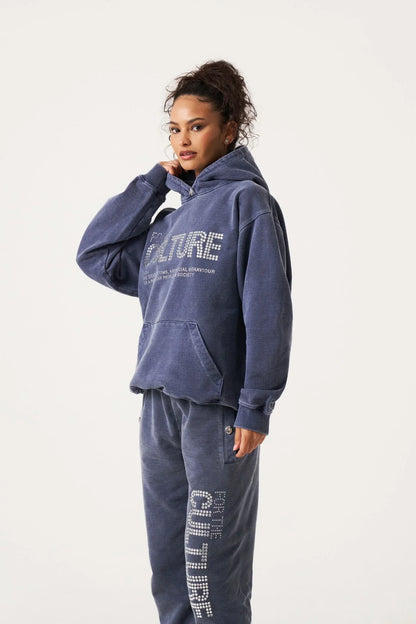 Kapuzenpullover mit Kristallrand