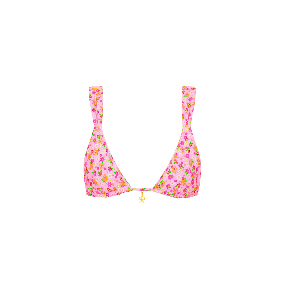 Slide Bralette Bikini Top - Frangipani Fever