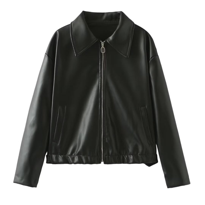 SleekEdge Leather Coat